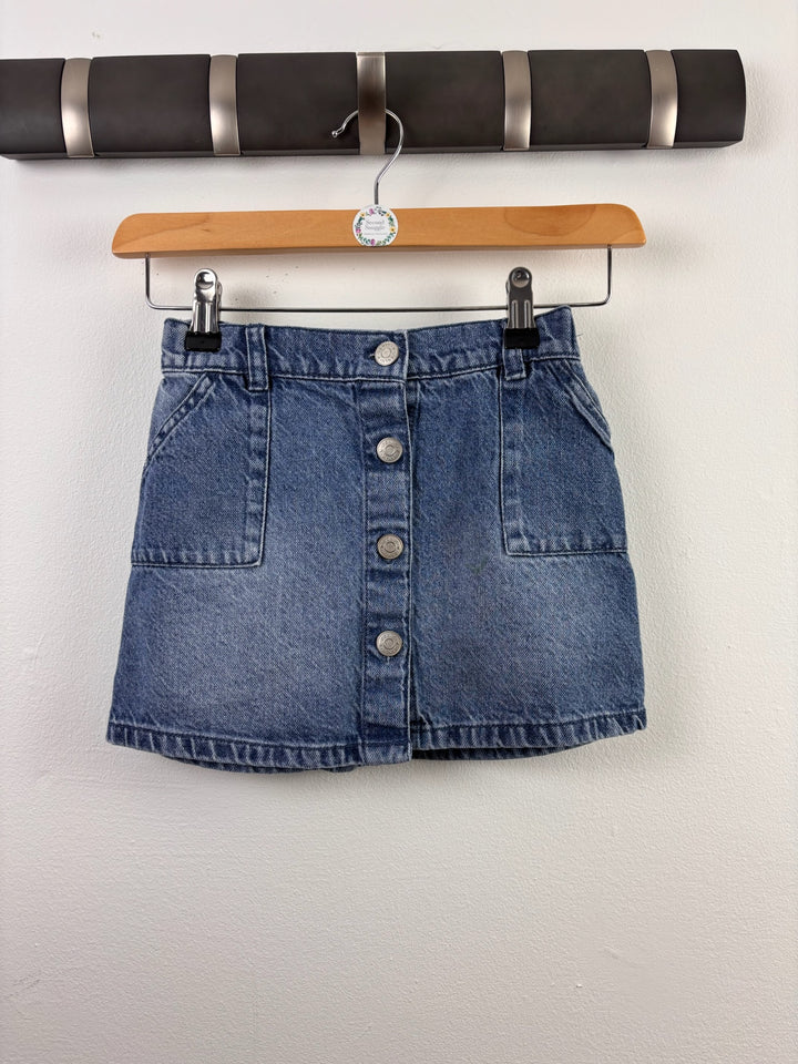 Tu Blue Denim Button Front Skirt 5 Years
