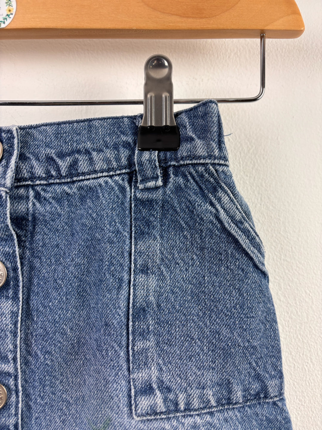 Tu Blue Denim Button Front Skirt 5 Years