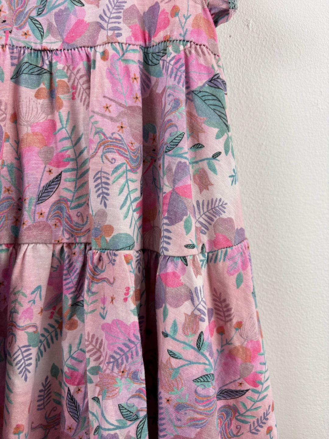 Next Pink Floral Tiered Dress 2-3 Years