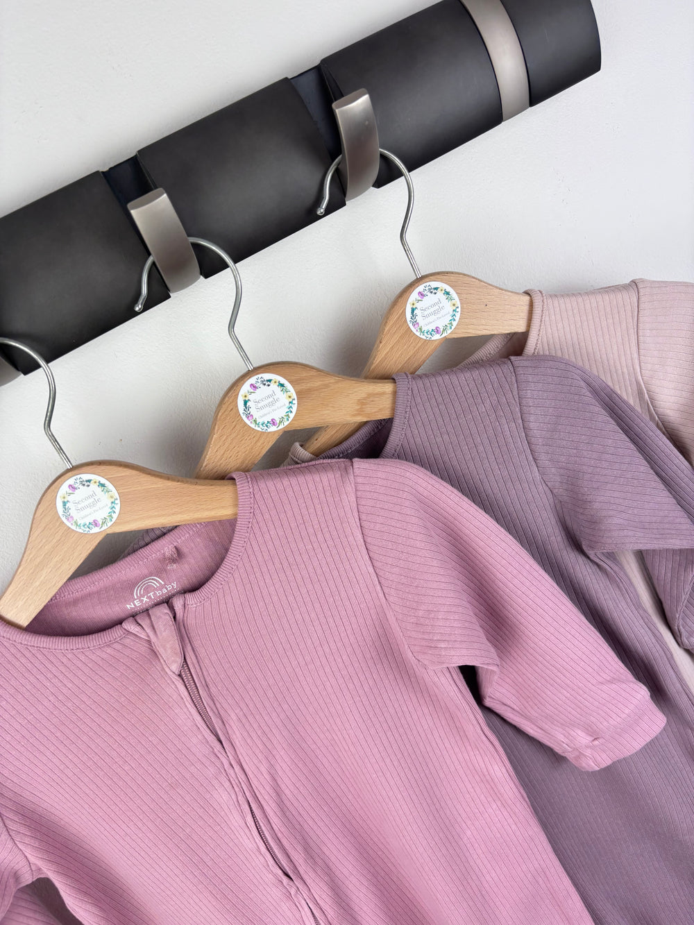 Next Three Pink Rompers 12-18 Months-Sleepsuits-Second Snuggle Preloved