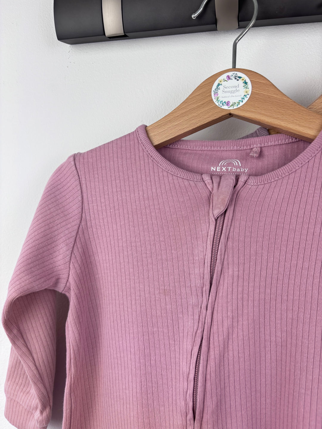 Next Three Pink Rompers 12-18 Months-Sleepsuits-Second Snuggle Preloved