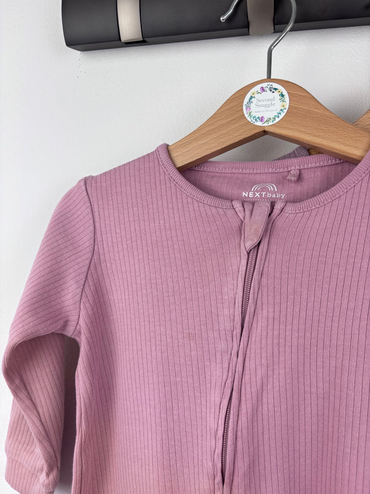 Next Three Pink Rompers 12-18 Months-Sleepsuits-Second Snuggle Preloved