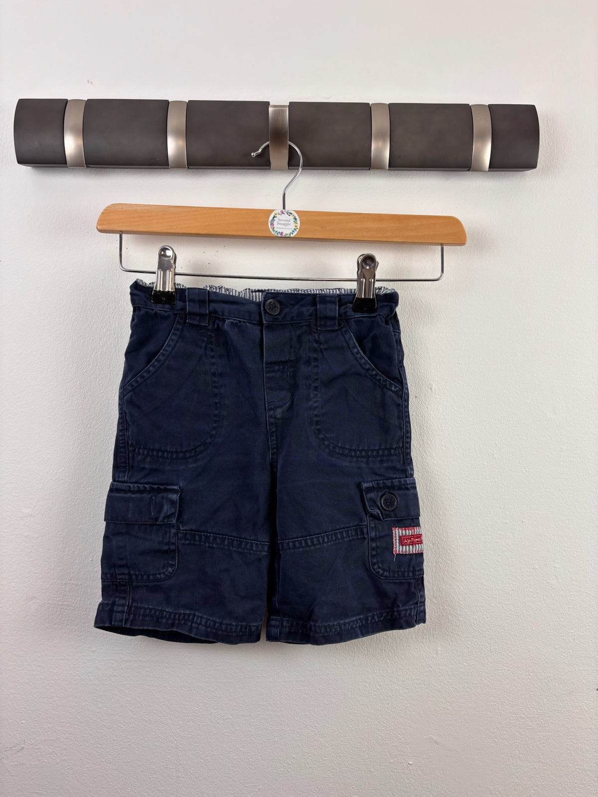 JoJo Maman Bébé Navy Cargo Shorts 2-3 Years-Shorts-Second Snuggle Preloved