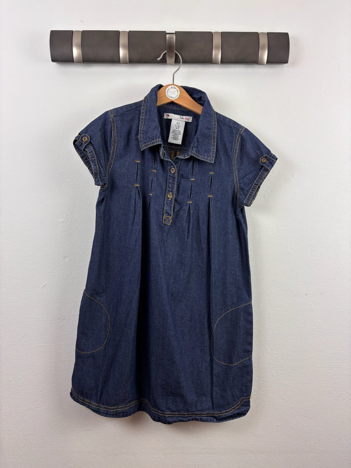Nula Bug Blue Denim Shirt Dress 7-8 Years-Dresses-Second Snuggle Preloved
