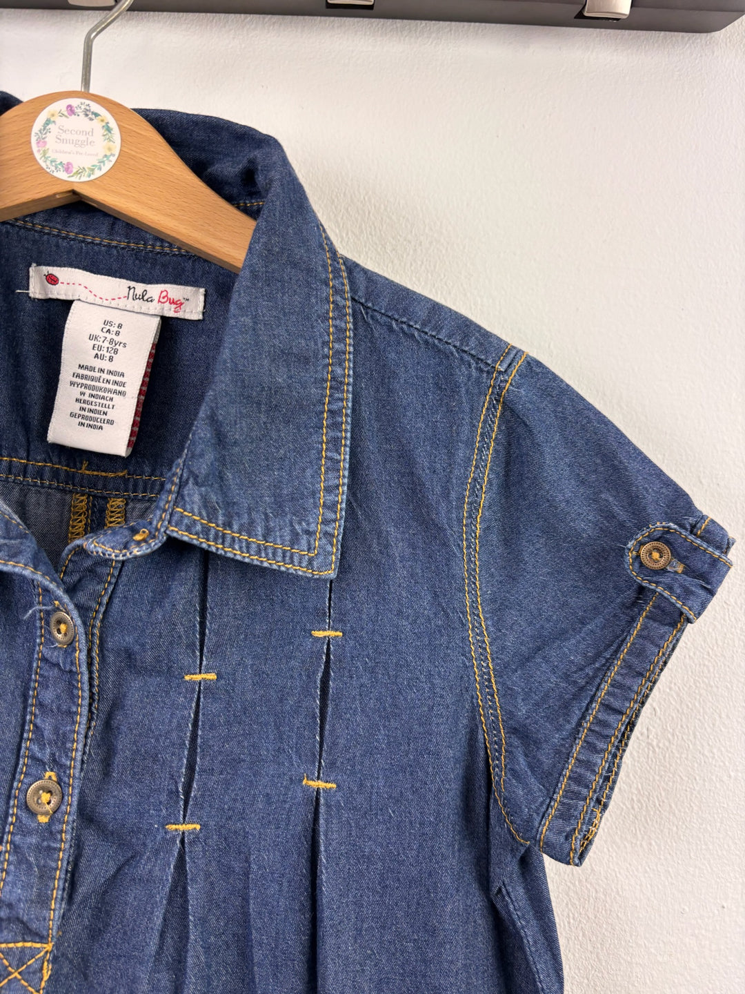 Nula Bug Blue Denim Shirt Dress 7-8 Years