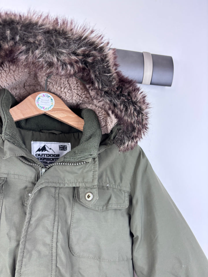 M&S Winter Coat Khaki 4-5 Years-Coats-Second Snuggle Preloved