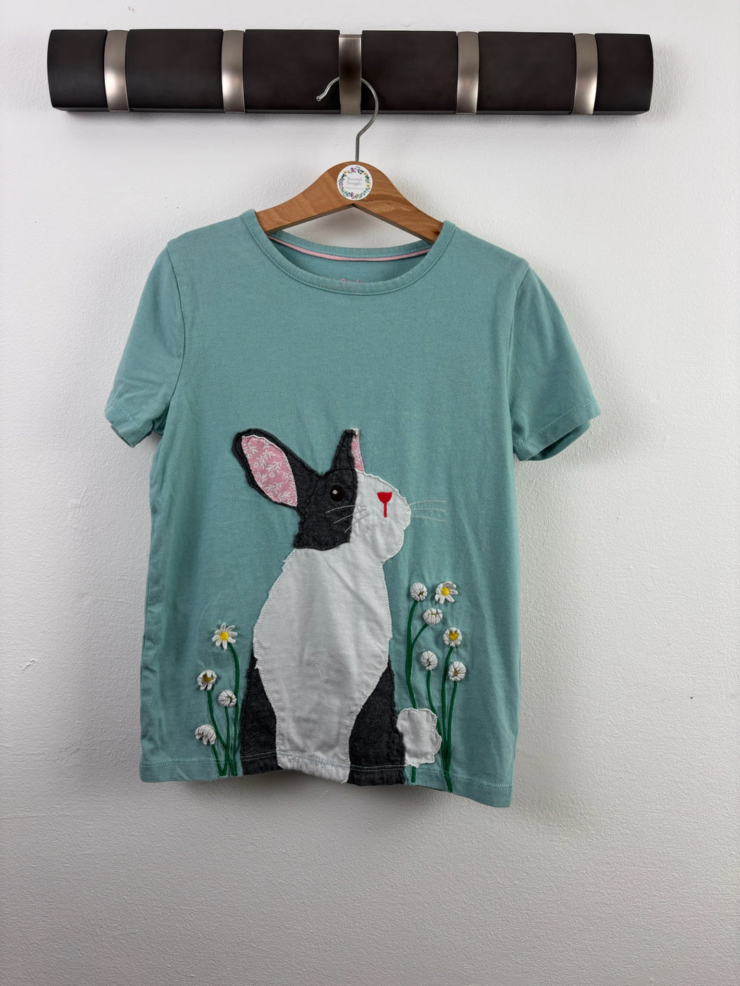 Boden Green Rabbit Appliqué T-Shirt 7-8 Years