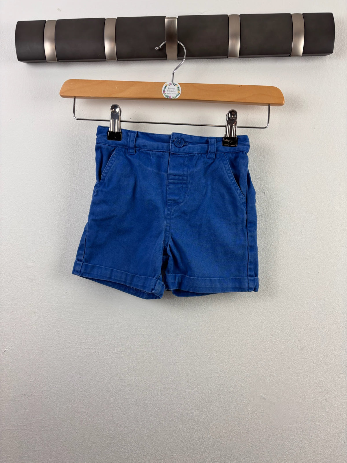 JoJo Maman Bébé Bright Blue Chino Shorts 2-3 Years-Shorts-Second Snuggle Preloved