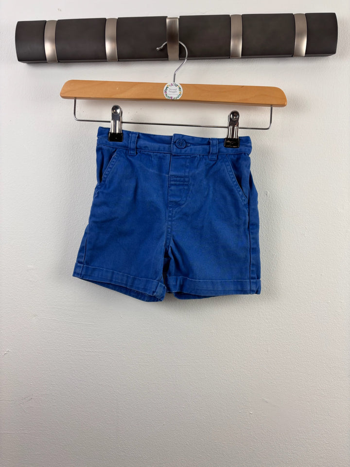 JoJo Maman Bébé Bright Blue Chino Shorts 2-3 Years