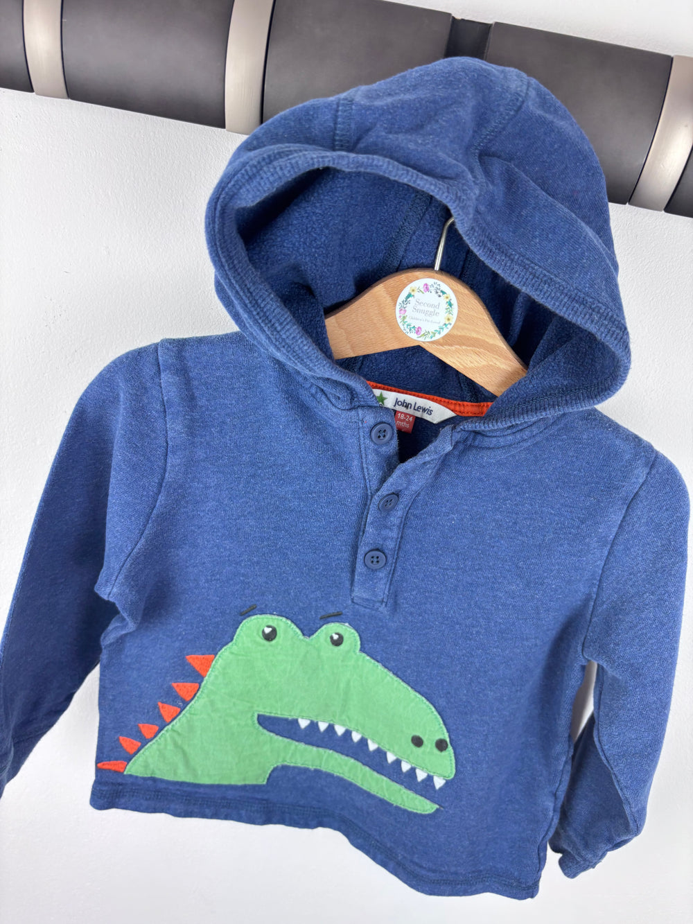 John Lewis Dinosaur Hoodie 18-24 Months-Hoodies-Second Snuggle Preloved