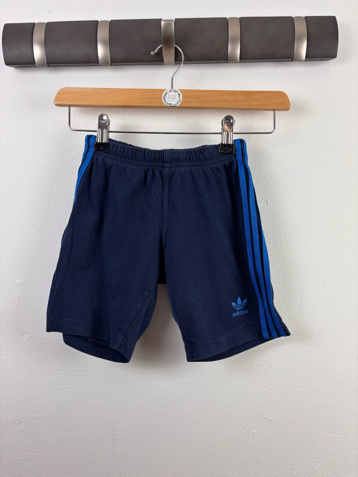 Adidas Navy Blue Three Stripe Sports Shorts 3-4 Years-Shorts-Second Snuggle Preloved