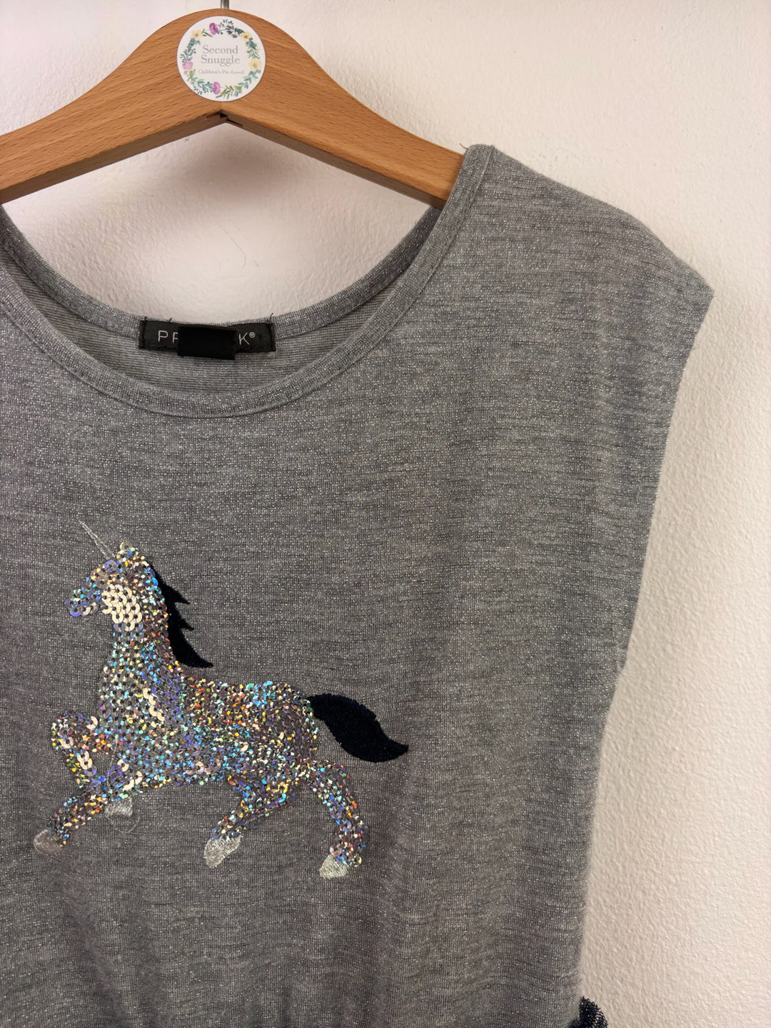 Primark Grey Sequin Unicorn Tulle Dress 5-6 Years