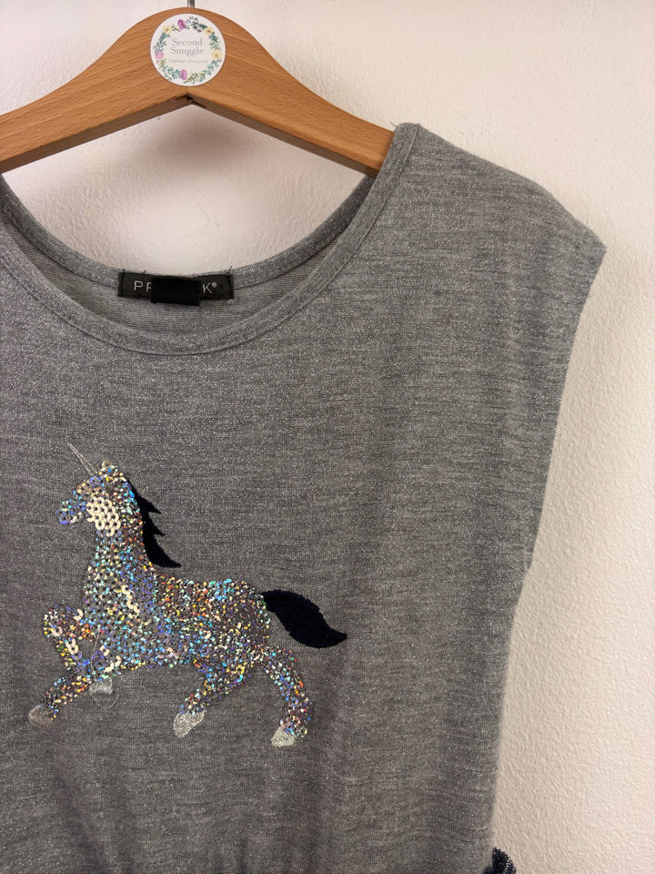 Primark Grey Sequin Unicorn Tulle Dress 5-6 Years