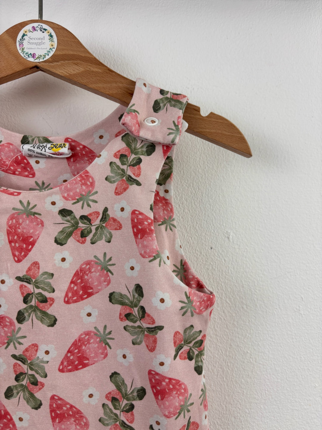 Clay Bear Pink Strawberry Print Dungarees 12-18 Months