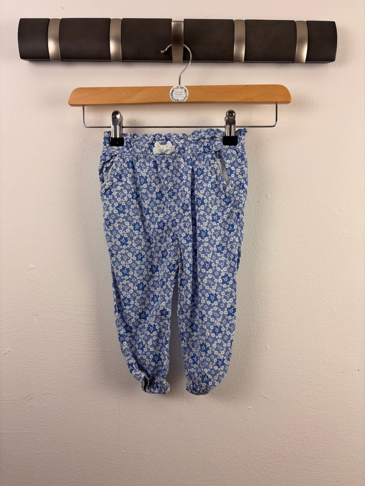 Fred & Flo Blue Floral Trousers 9-12 Months