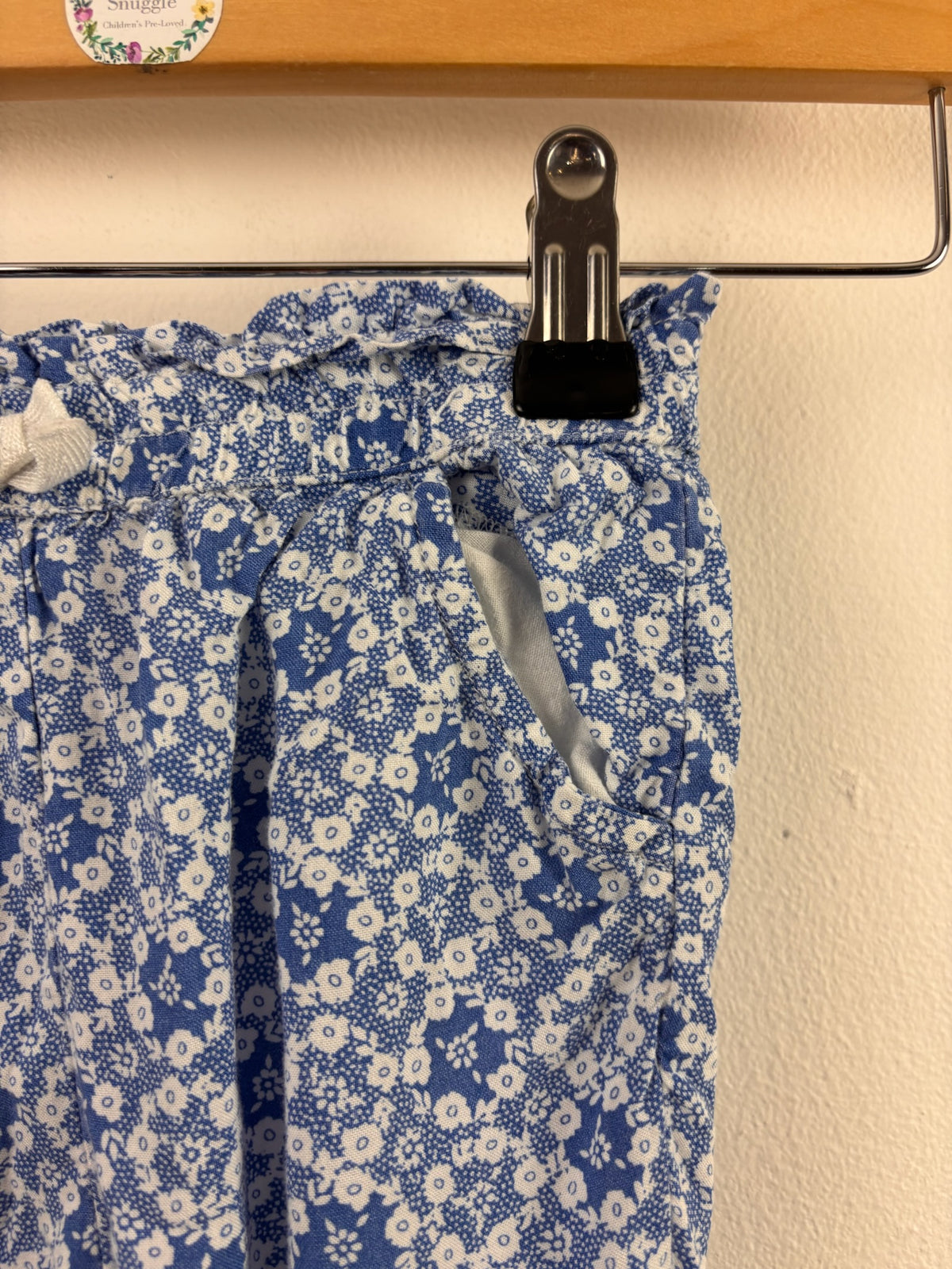 Fred & Flo Blue Floral Trousers 9-12 Months-Trousers-Second Snuggle Preloved