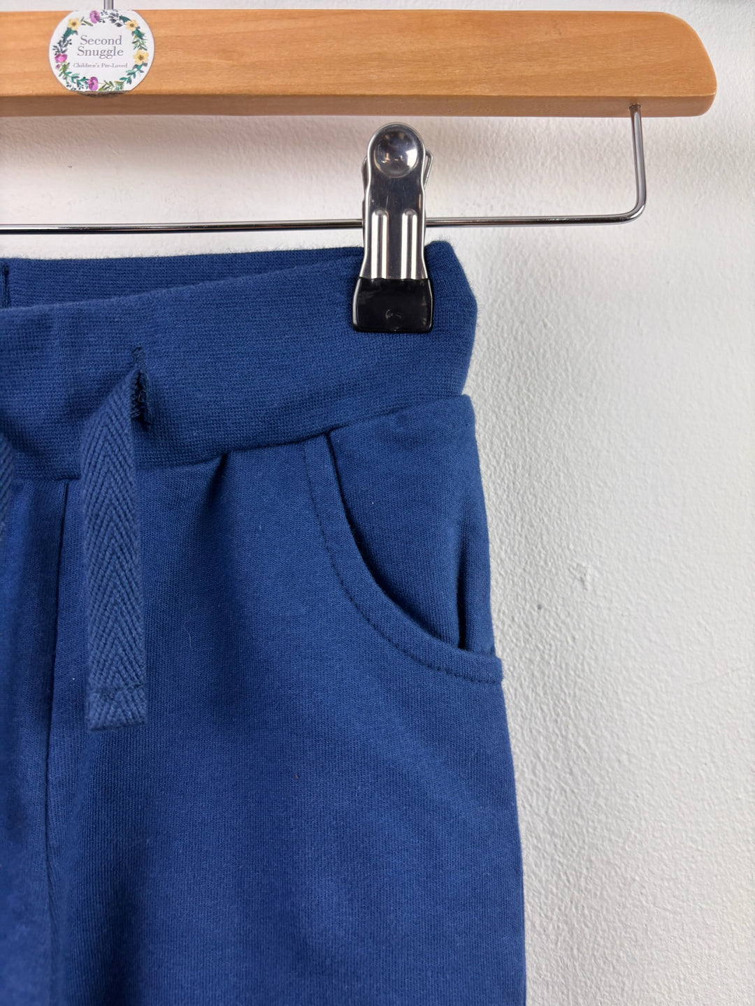 Maxomorra Navy Blue Jersey Shorts Drawstring 9-12 Months
