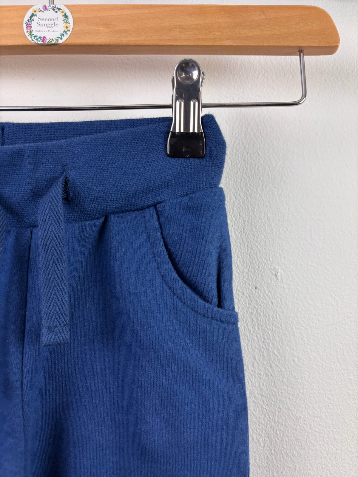 Maxomorra Navy Blue Jersey Shorts Drawstring 9-12 Months-Shorts-Second Snuggle Preloved