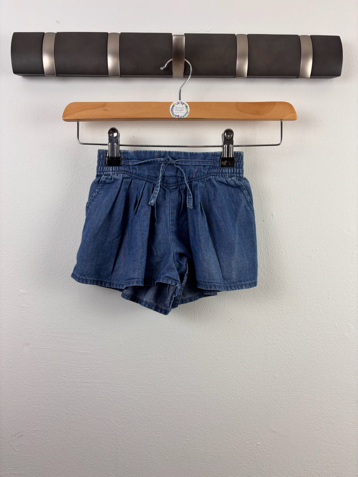 OshKosh Blue Chambray Pleated Shorts 12 Months