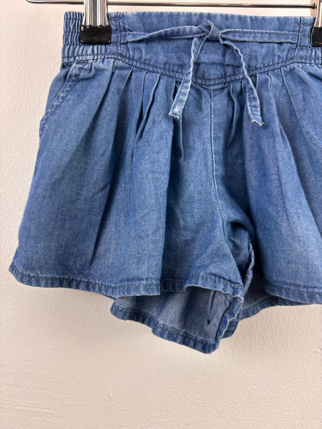 OshKosh Blue Chambray Pleated Shorts 12 Months