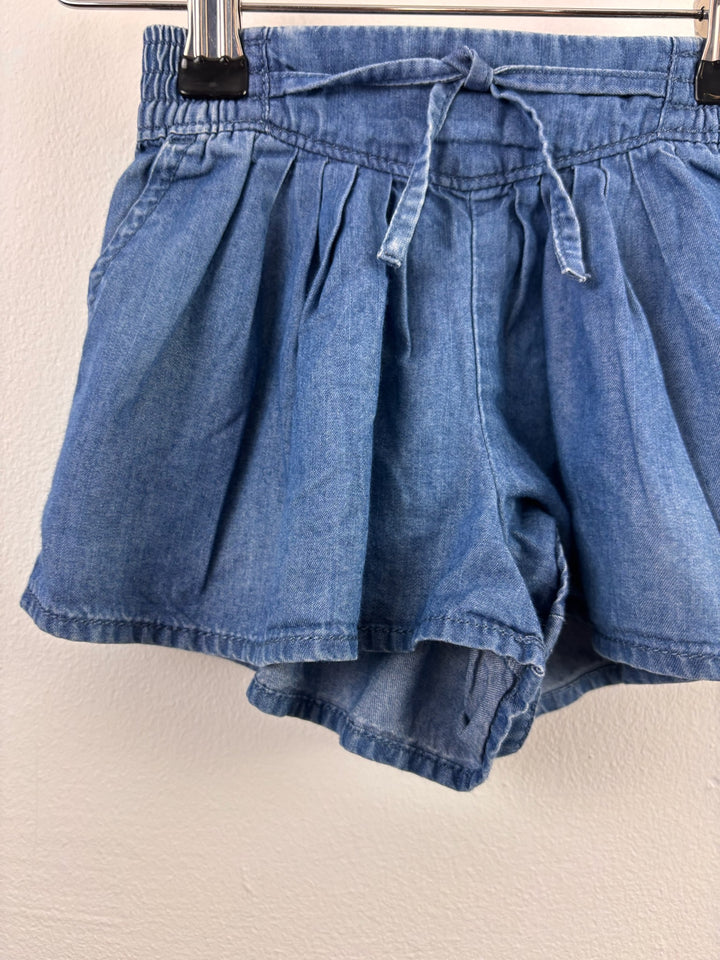 OshKosh Blue Chambray Pleated Shorts 12 Months