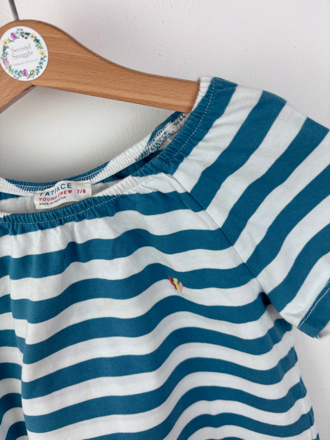 Fat Face Stripe T Shirt 7-8 Years-Tops-Second Snuggle Preloved
