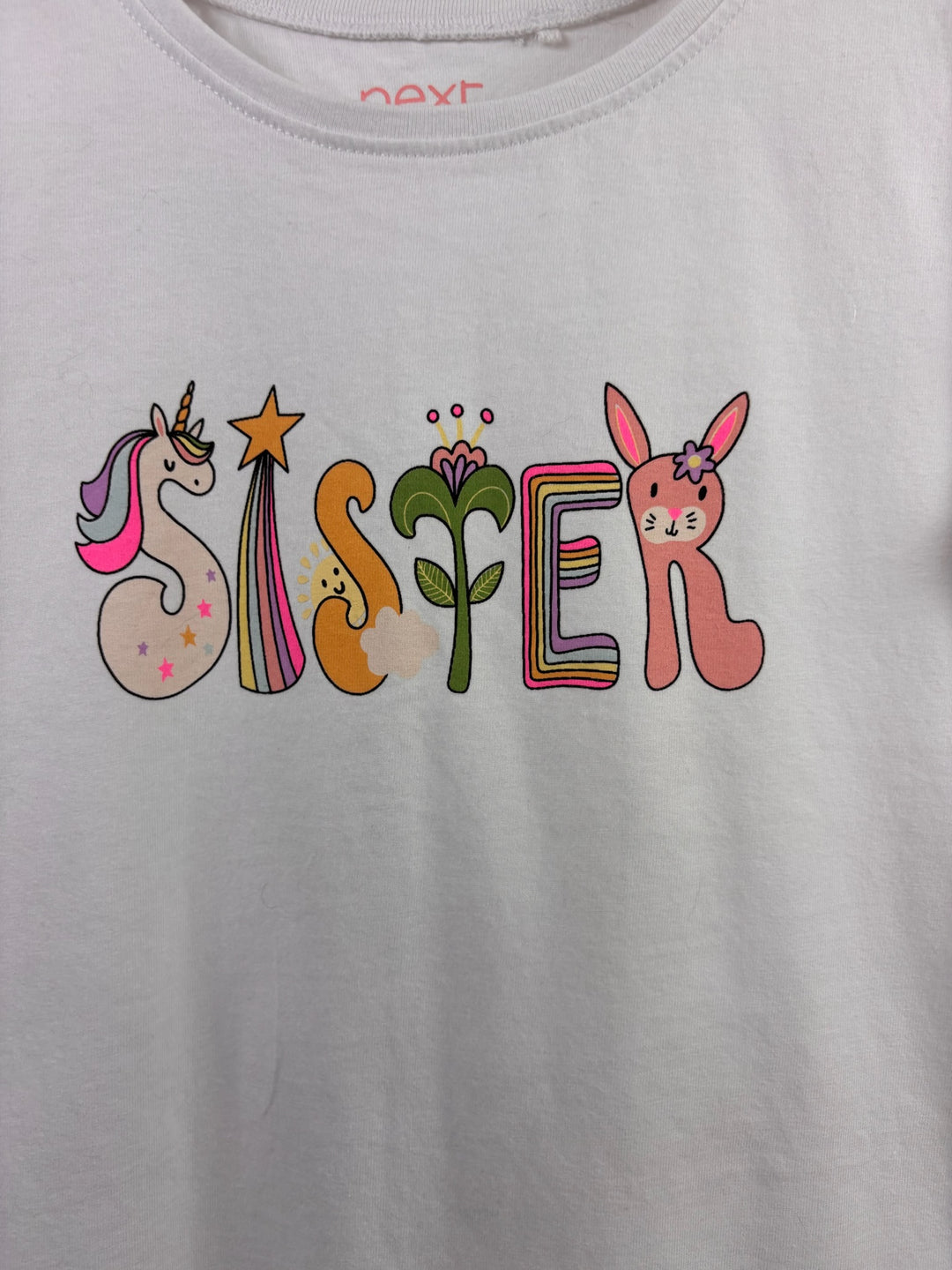 Next White Summer Graphic T-Shirt 5-6 Years