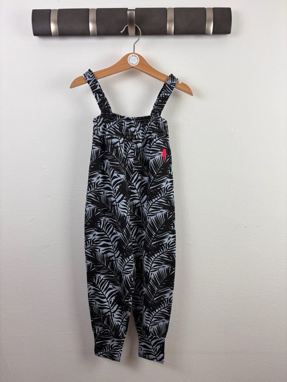 Scamp & Dude Black Palm Print Jumpsuit 12-24 Months-Jump Suits-Second Snuggle Preloved