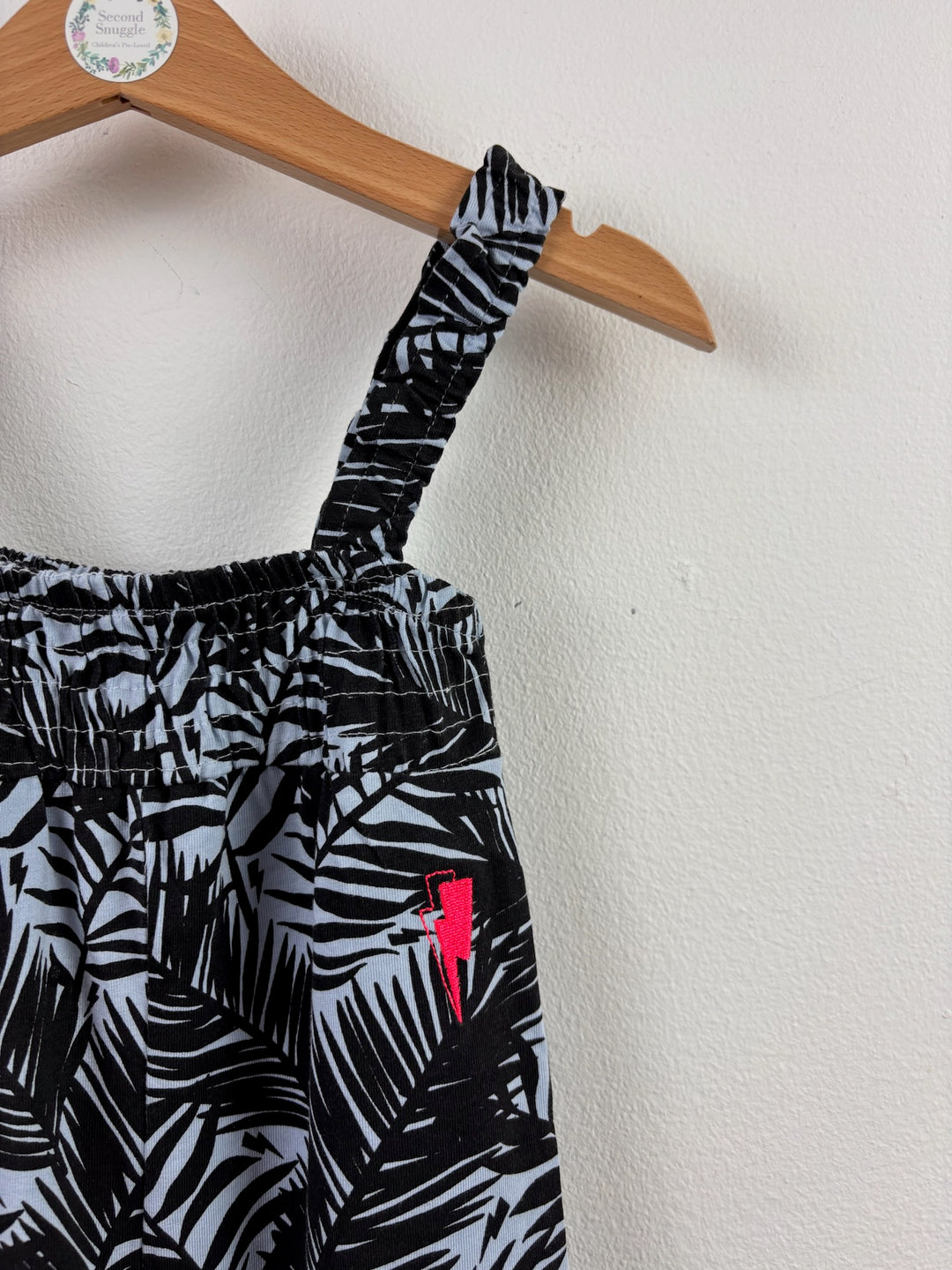 Scamp & Dude Black Palm Print Jumpsuit 12-24 Months