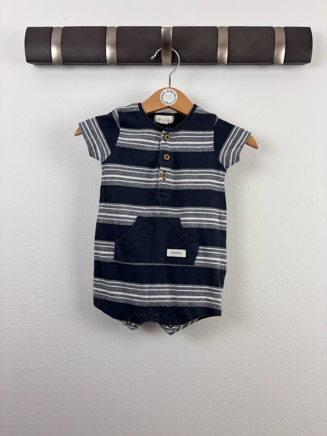 Newbie Navy Stripe Romper 2-4 Months 62cm