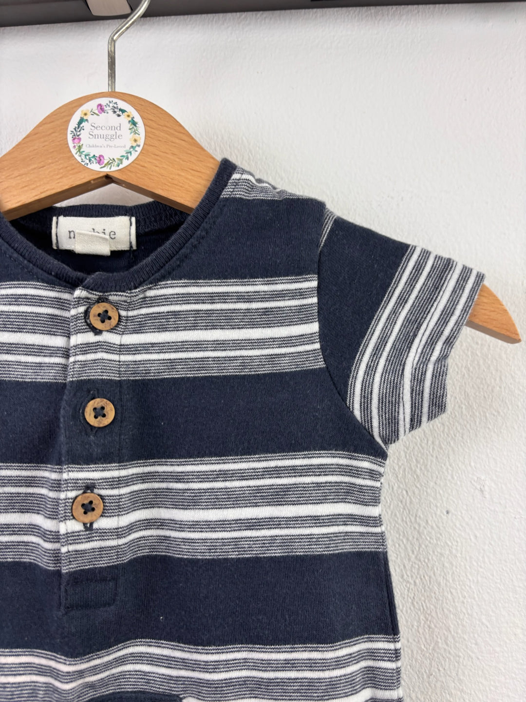 Newbie Navy Stripe Romper 2-4 Months 62cm