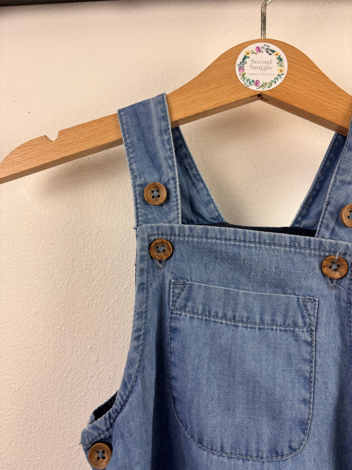 TU Blue Chambray Bunny Pinafore Dress 3-6 Months