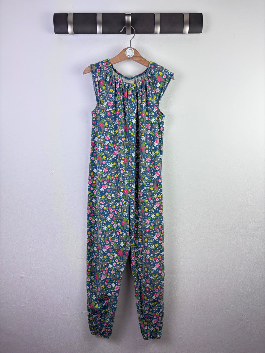 Frugi Blue Floral Print Sleeveless Jumpsuit 7-8 Years-Jump Suits-Second Snuggle Preloved