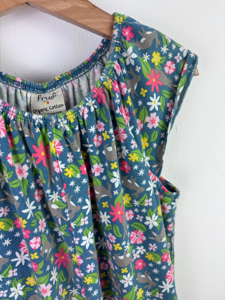 Frugi Blue Floral Print Sleeveless Jumpsuit 7-8 Years-Jump Suits-Second Snuggle Preloved