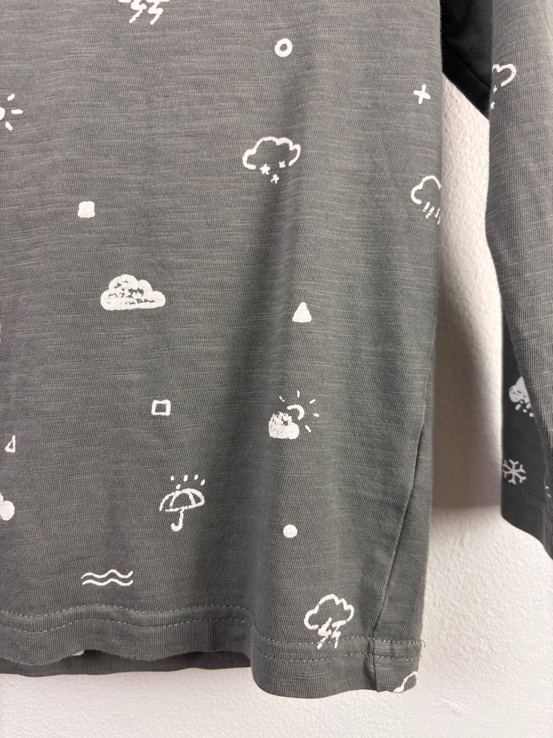 TU Grey Weather Print Long Sleeve Top 2-3 Years