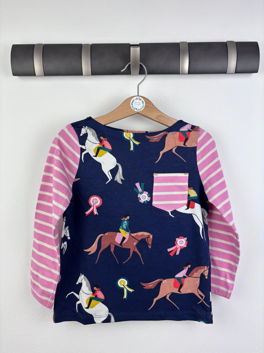 Mini Boden Navy Horse Print Top 3-4 Years-Tops-Second Snuggle Preloved