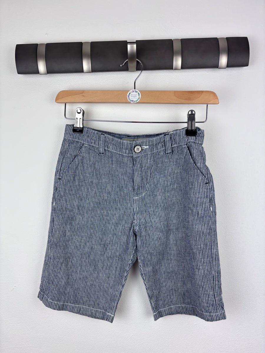 Primark Blue Stripe Shorts 8-9 Years-Shorts-Second Snuggle Preloved