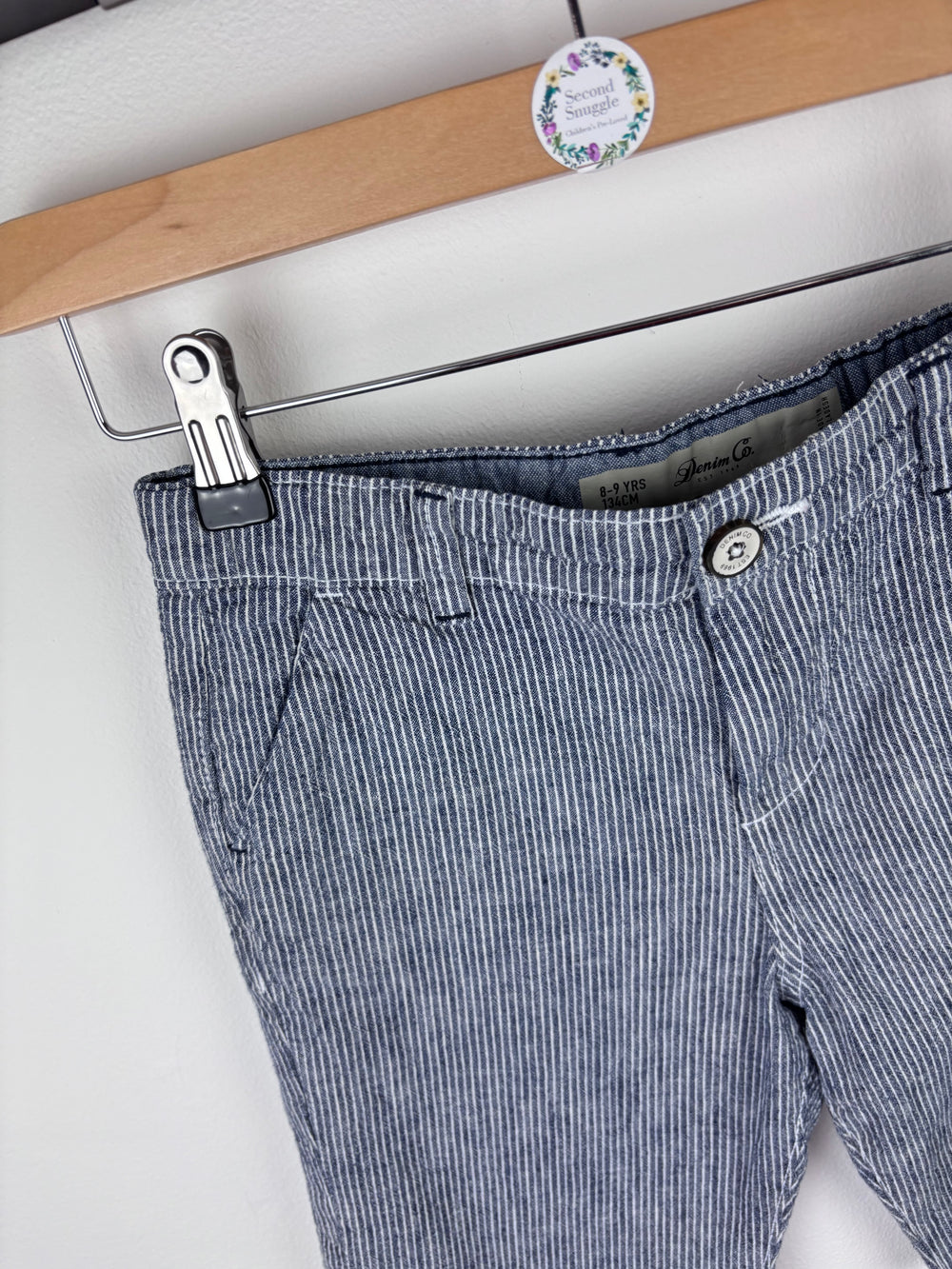 Primark Blue Stripe Shorts 8-9 Years-Shorts-Second Snuggle Preloved
