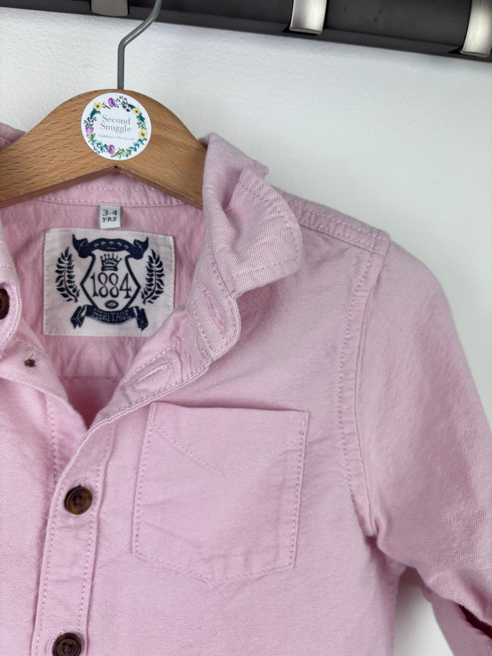 Marks & Spencer Pink Long Sleeve Shirt 3-4 Years-Shirts-Second Snuggle Preloved