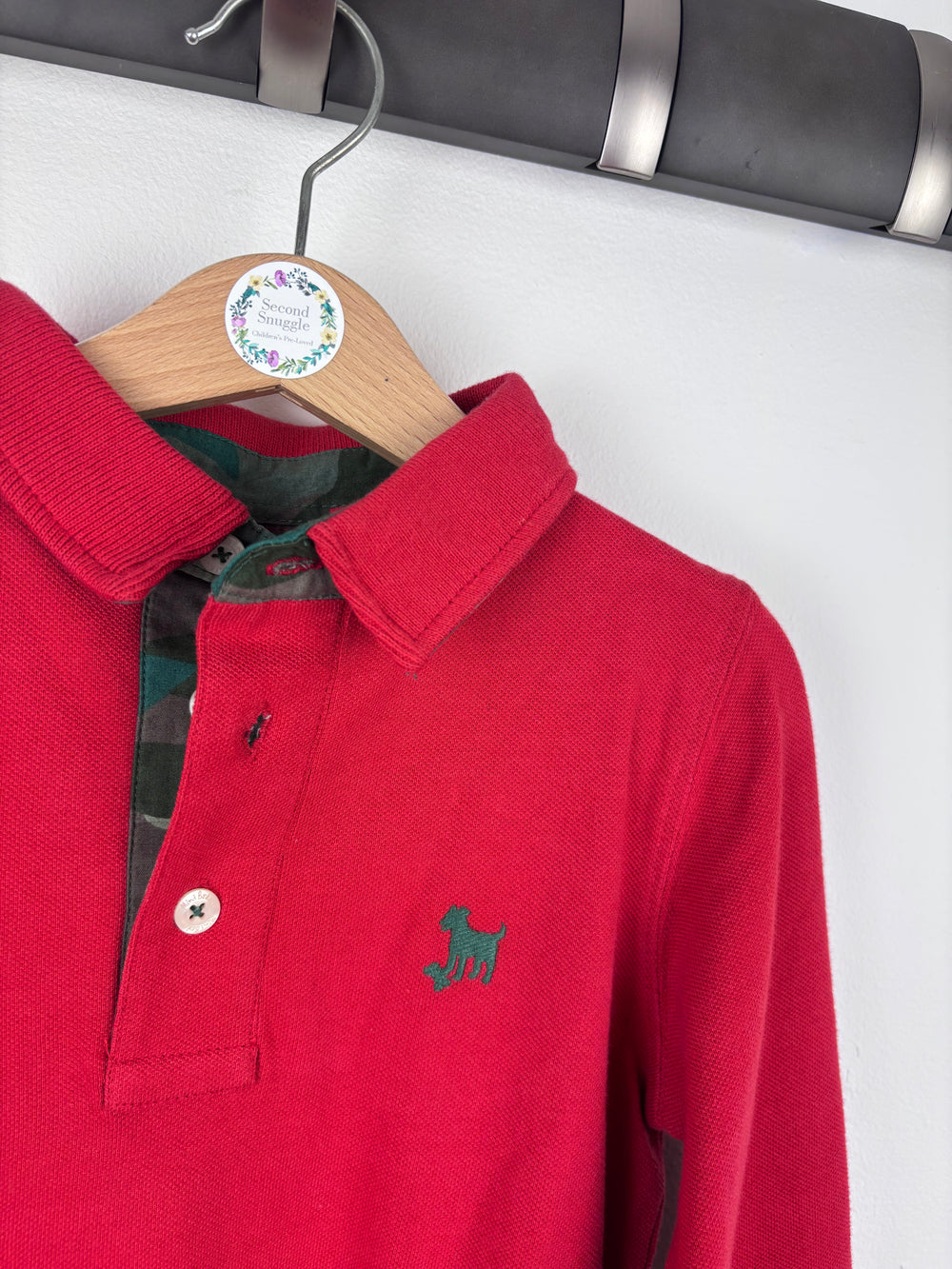 Mini Boden Red Long Sleeve Polo Top 3-4 Years-Tops-Second Snuggle Preloved