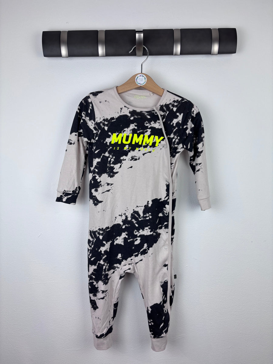 Next Black & White ‘Mummy Is My World’ Sleepsuit 12-18 Months-Sleepsuits-Second Snuggle Preloved