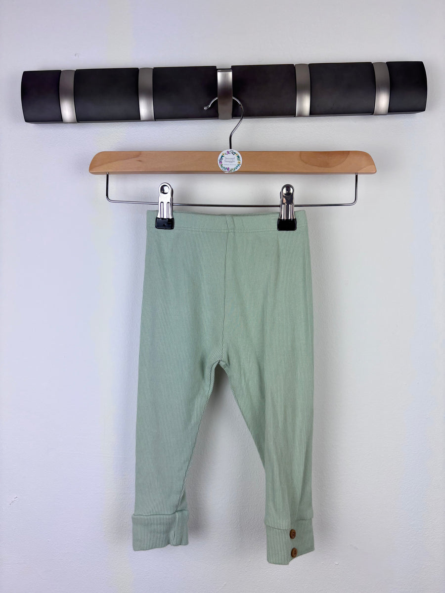 Next Baby Green Stripe Leggings 9-12 Months-Leggings-Second Snuggle Preloved