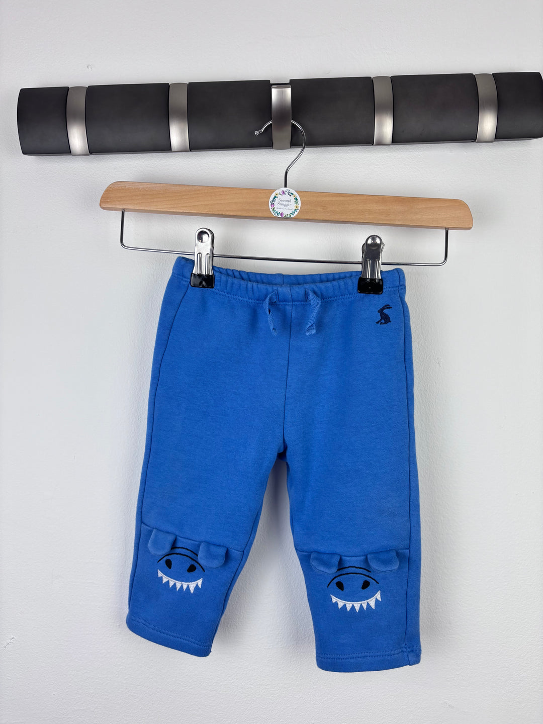 Joules Blue Joggers with Shark Knees 6-9 Months-Trousers-Second Snuggle Preloved
