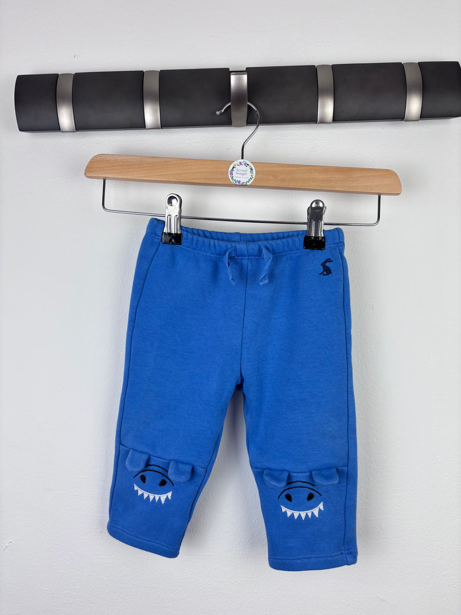 Joules Blue Joggers with Shark Knees 6-9 Months-Trousers-Second Snuggle Preloved