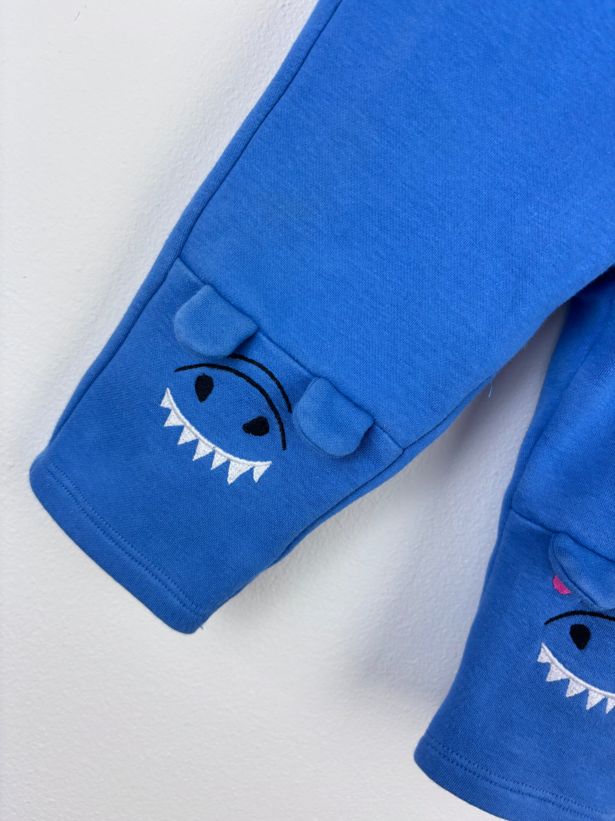 Joules Blue Joggers with Shark Knees 6-9 Months-Trousers-Second Snuggle Preloved