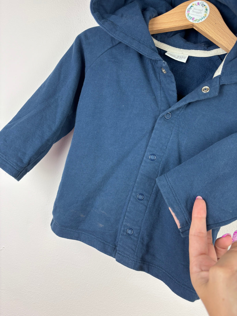Next Navy Hooded Jacket 12-18 Months - PLAY-Hoodies-Second Snuggle Preloved