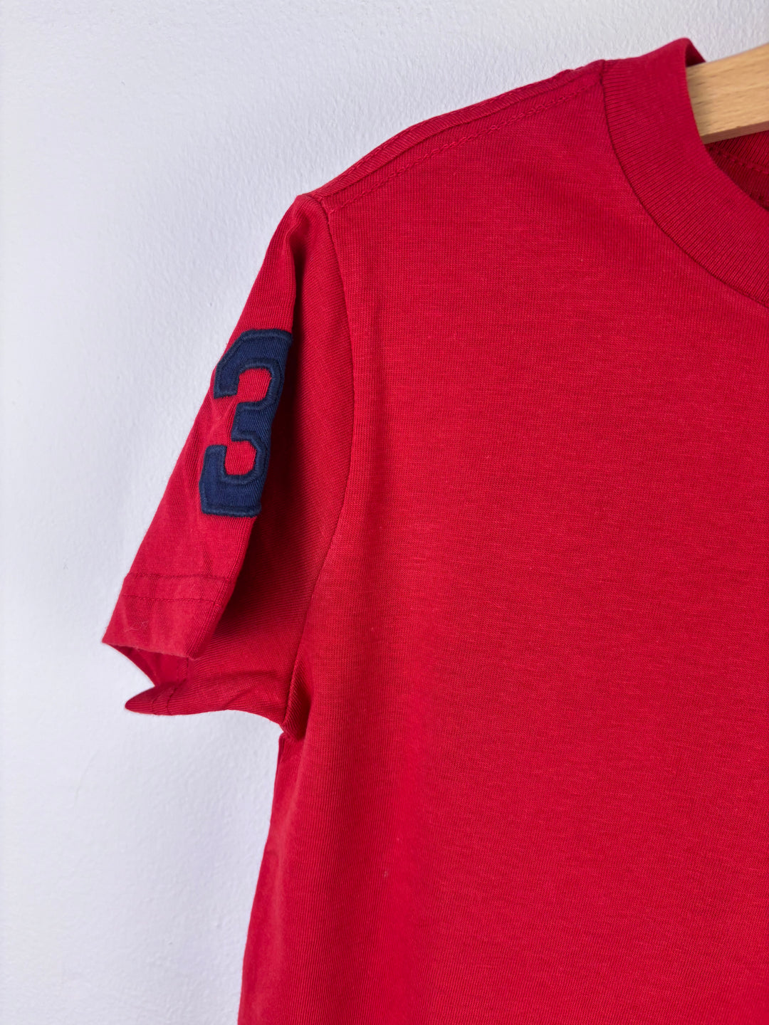 Ralph Lauren Red T-Shirt with Navy Pony Logo 4 Years-Tops-Second Snuggle Preloved