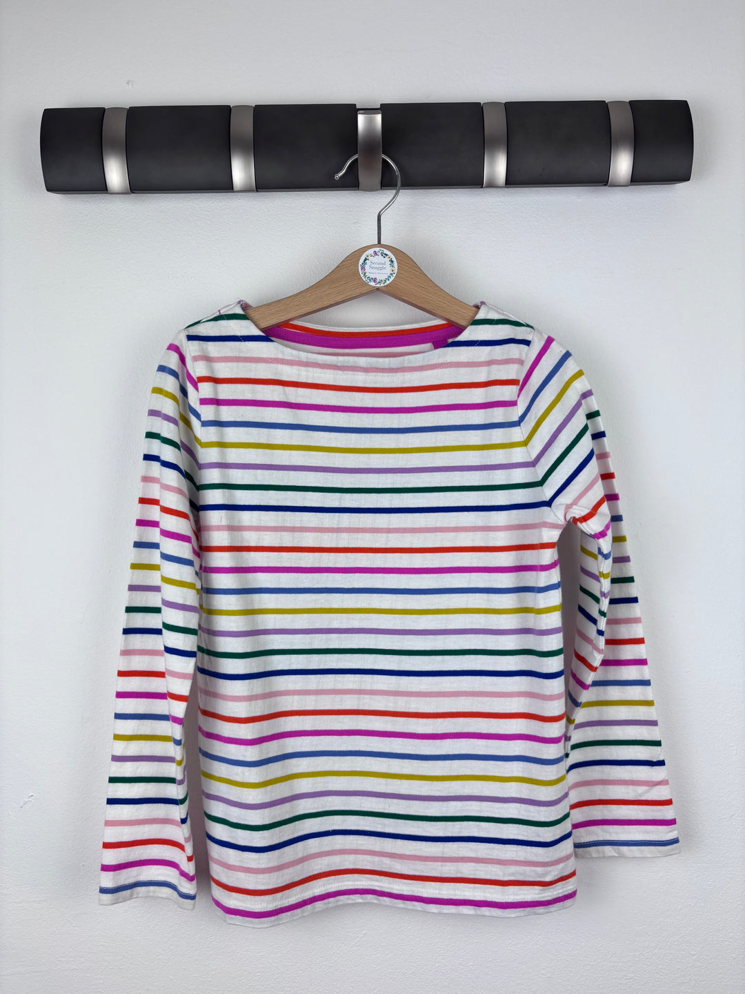 Boden Rainbow Stripe Long Sleeve Top 6-7 Years -Tops-Second Snuggle Preloved