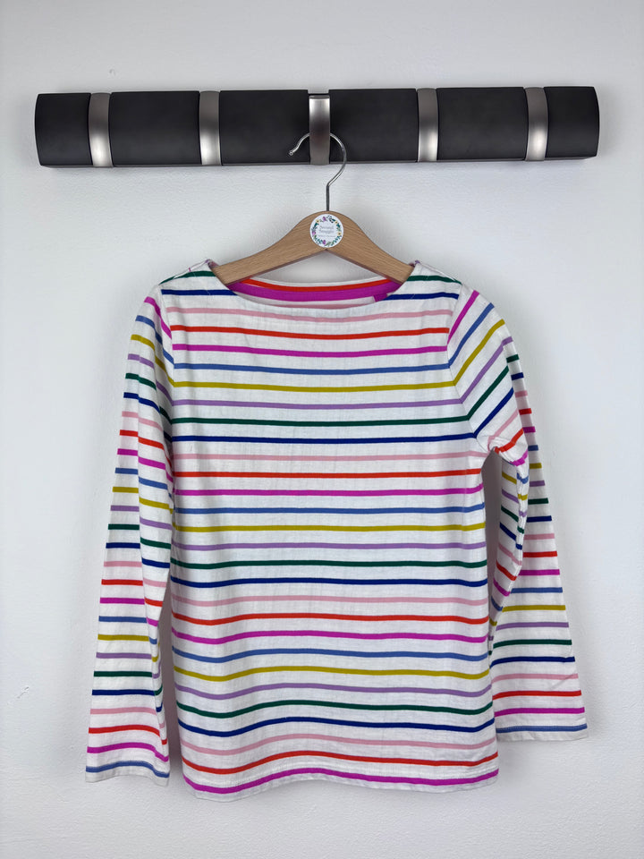 Boden Rainbow Stripe Long Sleeve Top 6-7 Years -Tops-Second Snuggle Preloved