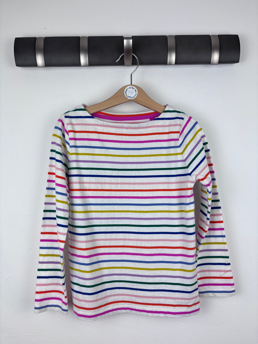 Boden Rainbow Stripe Long Sleeve Top 6-7 Years -Tops-Second Snuggle Preloved